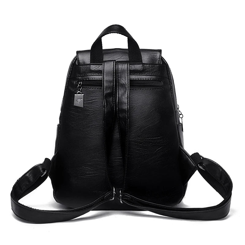 Vintage High-Quality Leather Backpack for Women