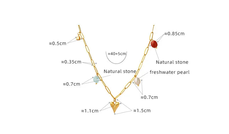 Heart Shaped Stainless Steel Pendant Necklace for Women