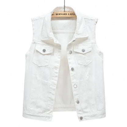Vintage Sleeveless Denim Vest Women 2025
