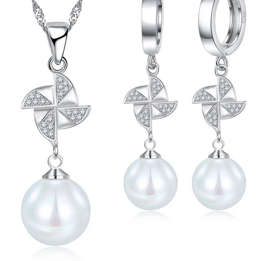 Genuine 925 Sterling Silver Fashion Jewelry Set for Women