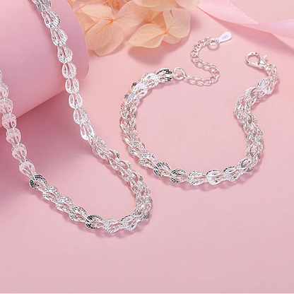 New Trend Genuine 925 Sterling Silver Jewelry Set for Women