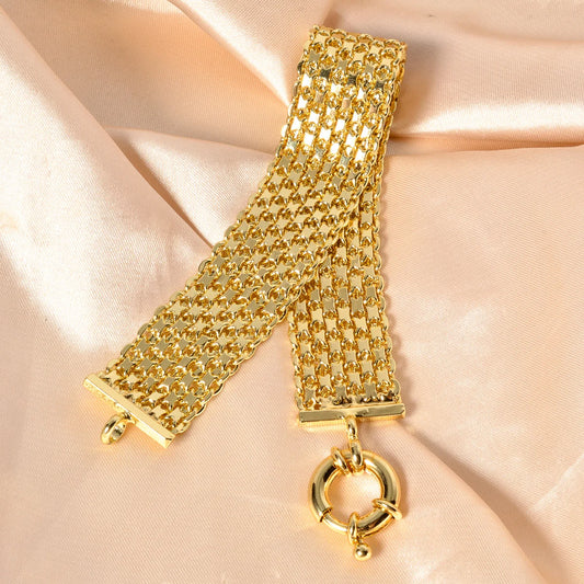 Wide Gold Link Chain Bracelet