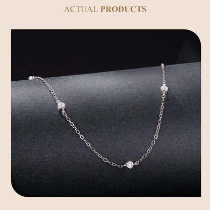 Gold Plated Moissanite Layering Necklace