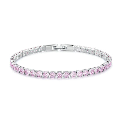 Platinum Plated Multicolor Tennis Bracelet