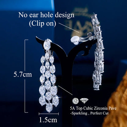 CZ Zircon Clip-On Earrings