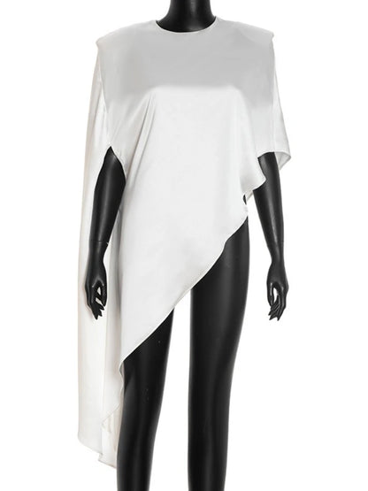 Women’s Irregular Shoulder-Pad Loose T-Shirt