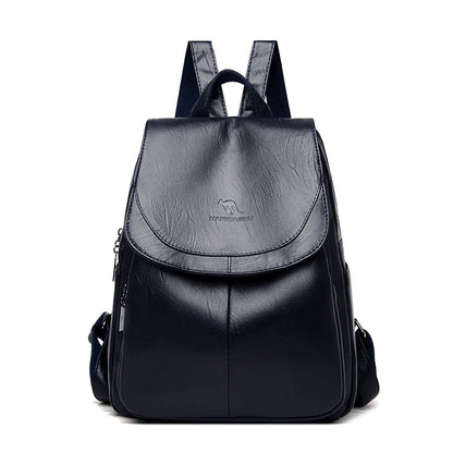 Vintage High-Quality Leather Backpack for Women