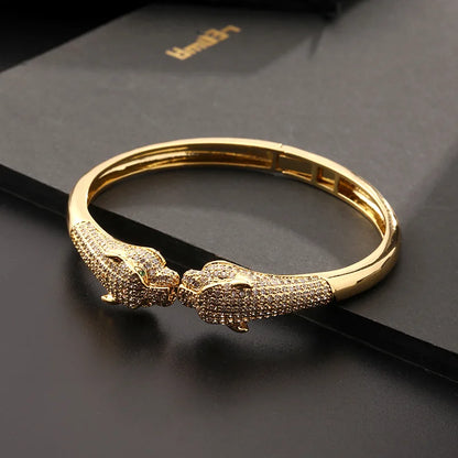Leopard Zircon Cuff Bracelet