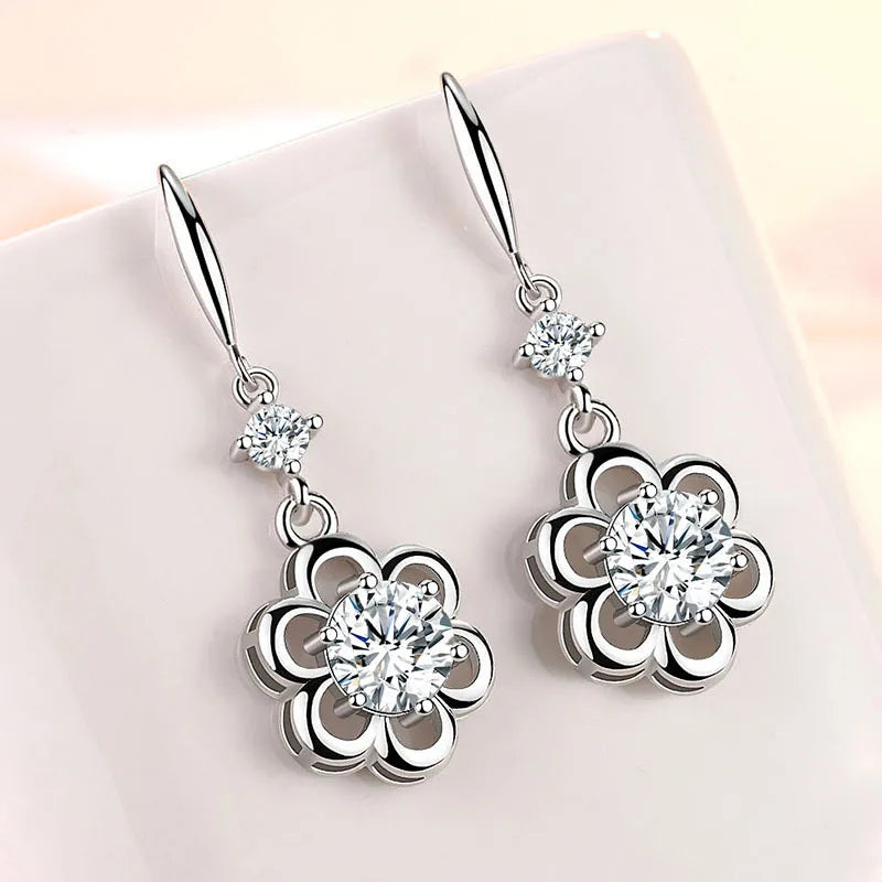 925 Sterling Silver Charm Hoop Earrings