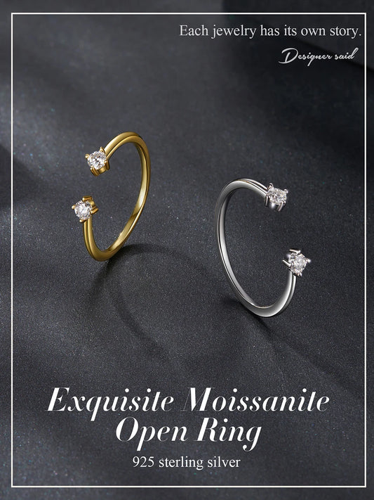 JEW041R
Moissanite Gold and silver Plated Adjustable Ring 925 Sterling Silver - Klixstore