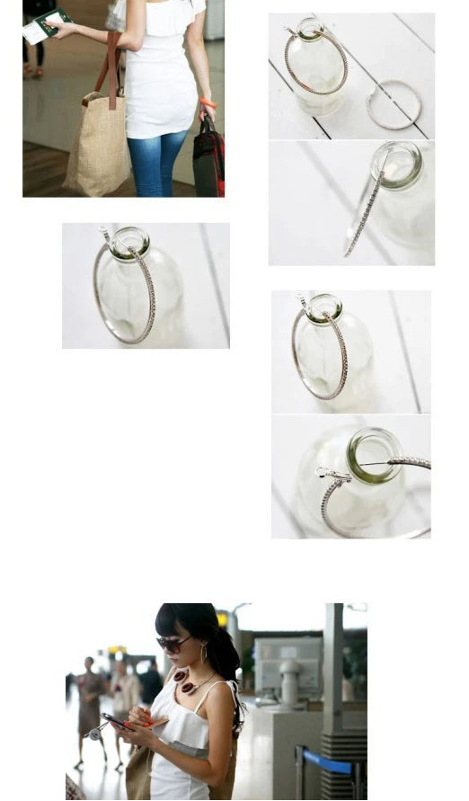 925 Sterling Silver Austrian Crystal Hoop Earrings for Women