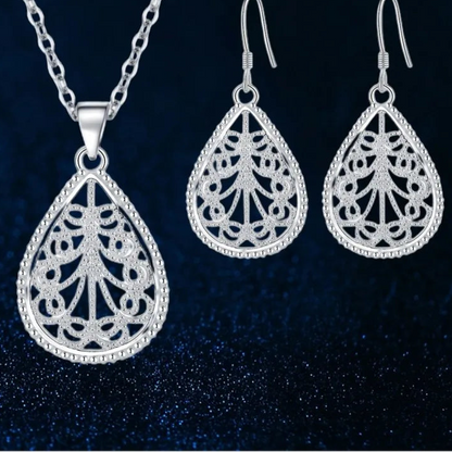 New Trend Genuine 925 Sterling Silver Jewelry Set for Women