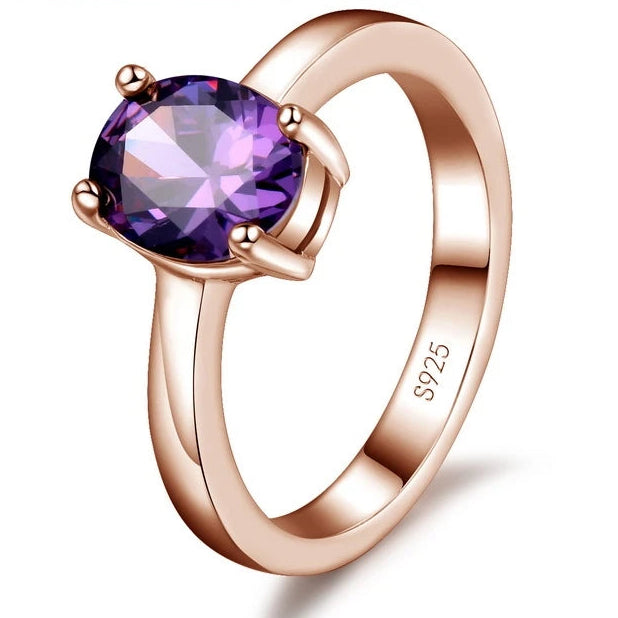 Elegant 925 silver cubic zirconia wedding rings