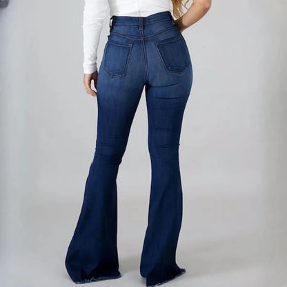 Women’s High Waist Ripped Flared Jeans