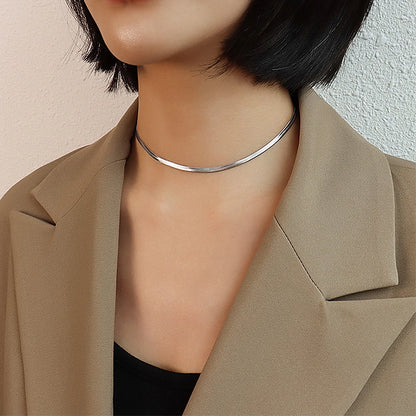 Stainless Steel Herringbone Chain Jewelry Set for Women