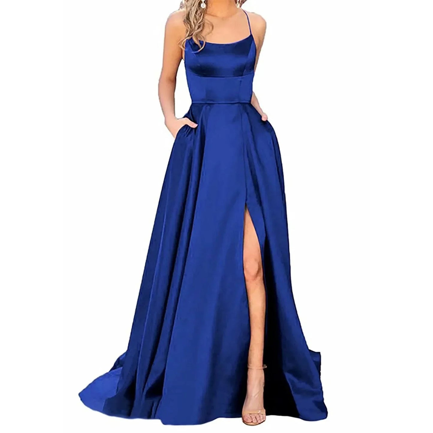 Elegant Halter Off-Shoulder Gala Dress
