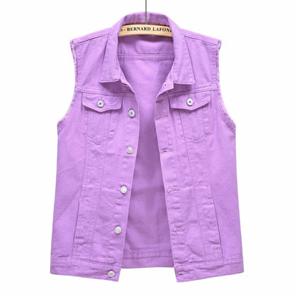 Vintage Sleeveless Denim Vest Women 2025