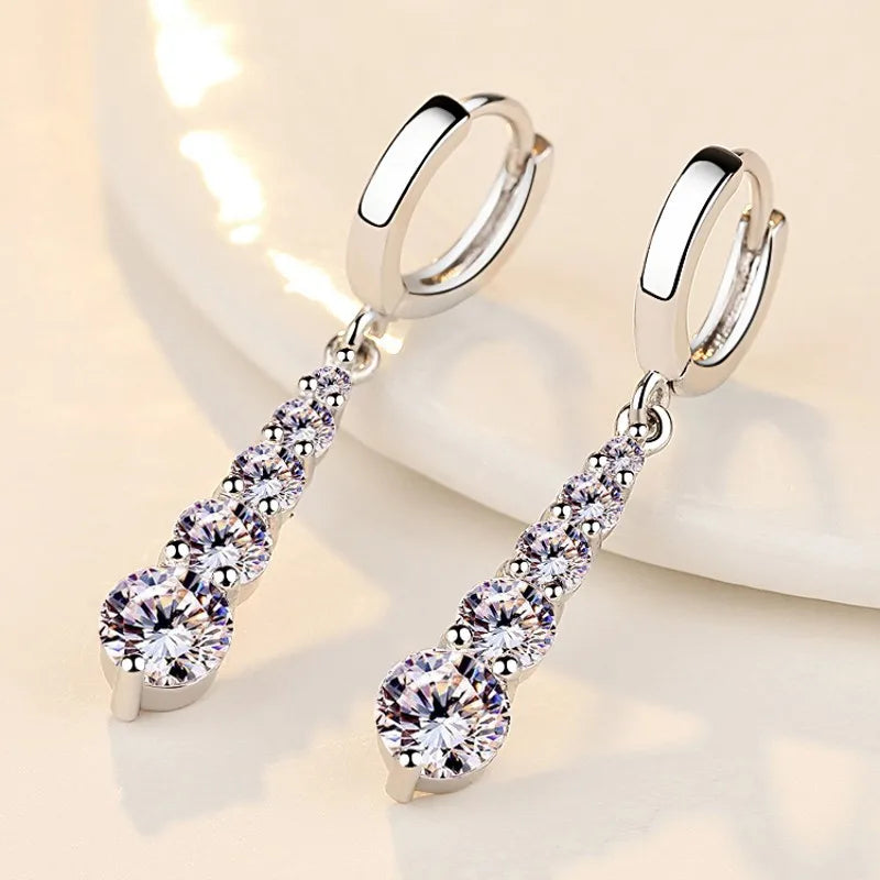 925 Sterling Silver Charm Hoop Earrings