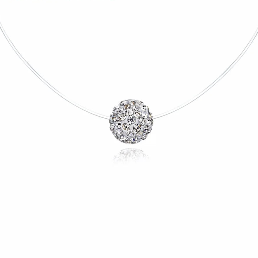 Crystal Pendant Transparent Line Necklace for Women