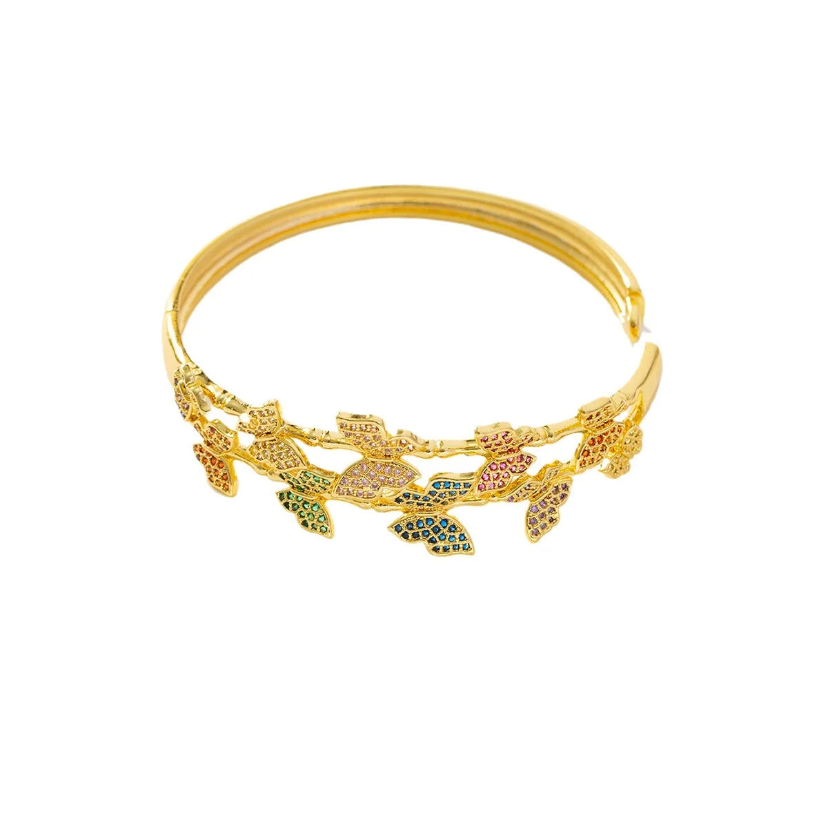 Colorful Butterfly Zircon Bangle