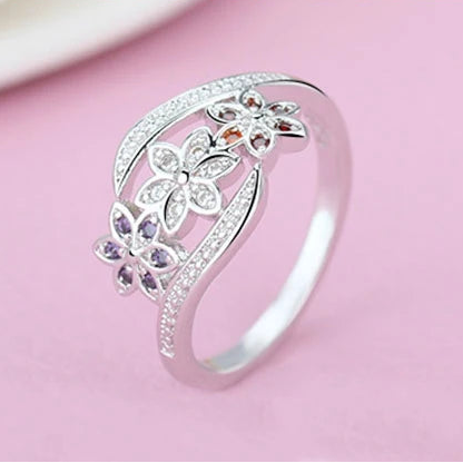  925 Sterling Silver Tree Design Ring for Women