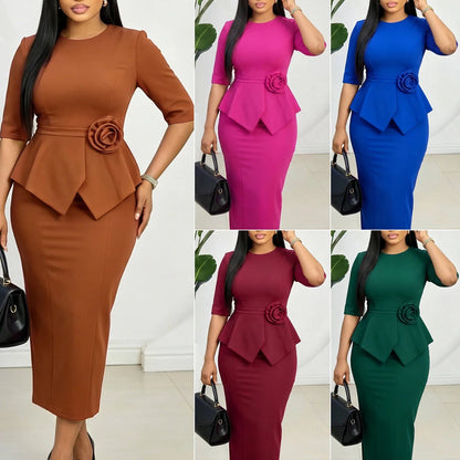 Floral Appliqué Sheath Dress