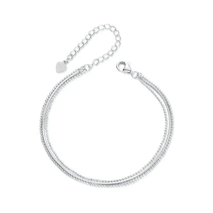 925 Silver Triple Layer Adjustable Bracelet