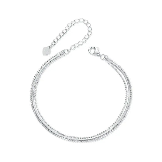 925 Silver Triple Layer Adjustable Bracelet
