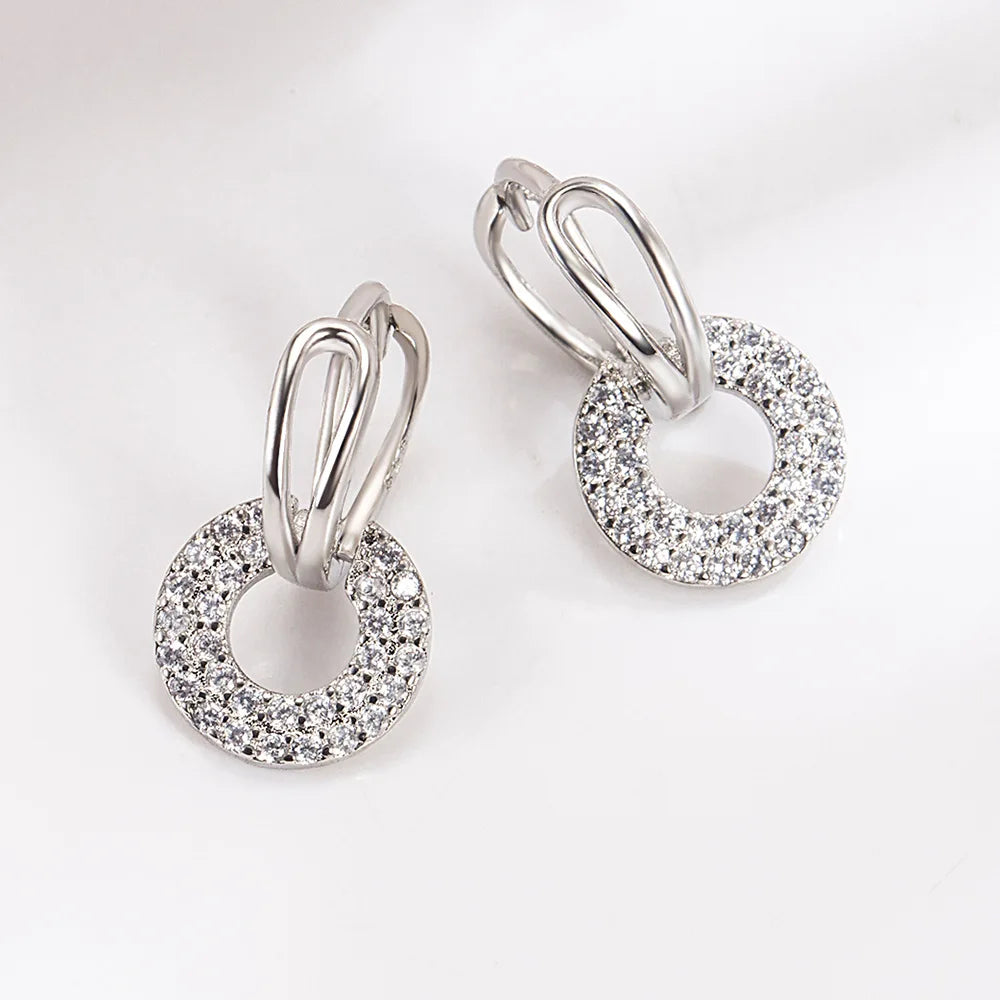 925 Sterling Silver Crystal Zircon Stud Earrings