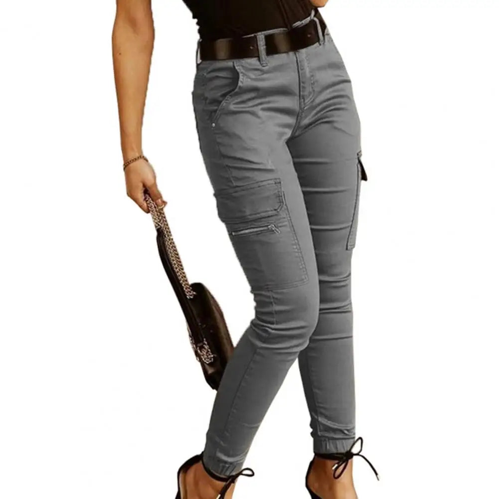 Low Waist Slim Cargo Pants for Women