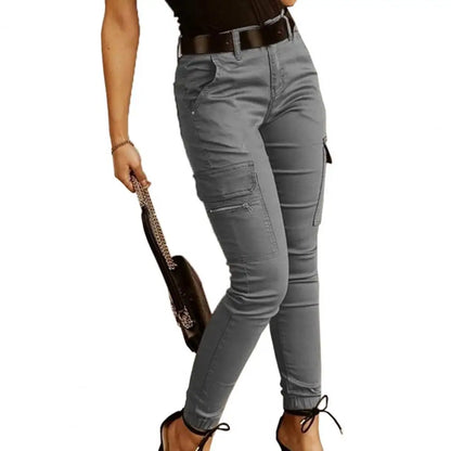 Low Waist Slim Cargo Pants for Women