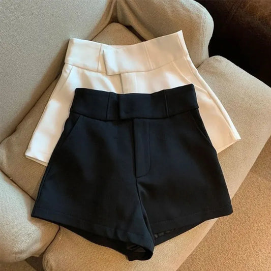 High Waist Black or white A-Line Shorts for Women