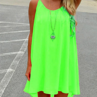Sleeveless Hollow Out Mini Beach Dress