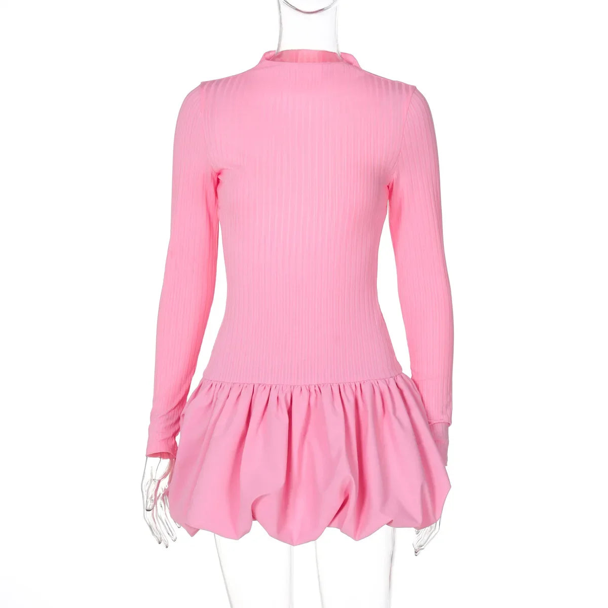 CLO052DJ
Women's Sweet Backless Mini Ball Gown Long Sleeve Tunics Pleated Short Vacation - Klixstore