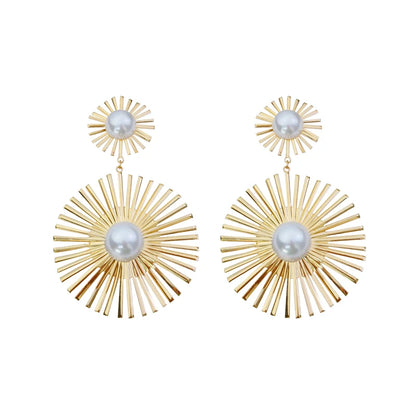Geometric Irregular Round Pendant Earrings