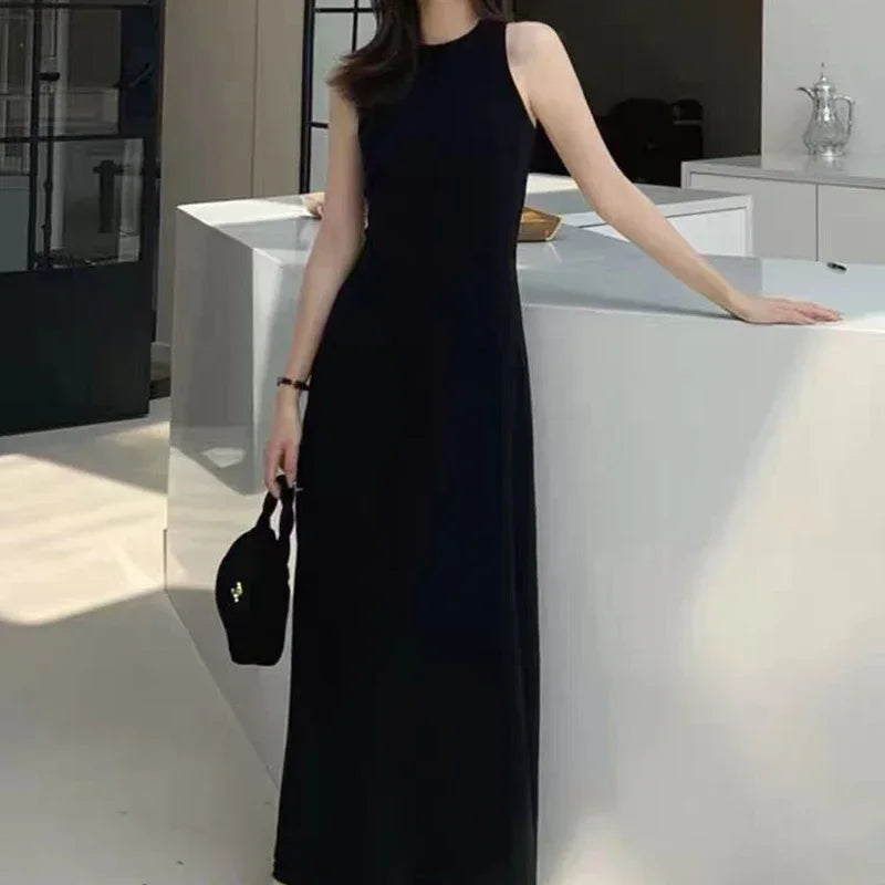 Elegant Sleeveless A-Line Long Dress