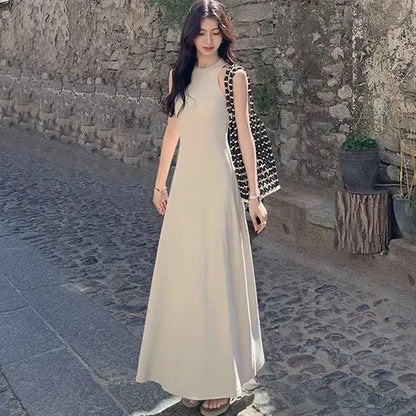 Elegant Sleeveless A-Line Long Dress