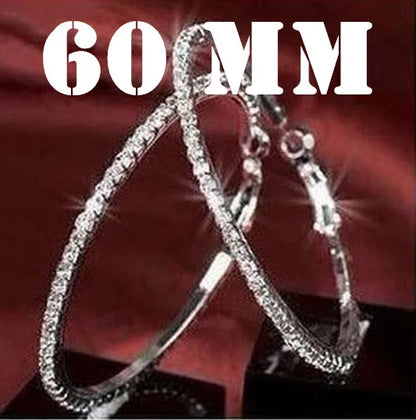 925 Sterling Silver Austrian Crystal Hoop Earrings for Women