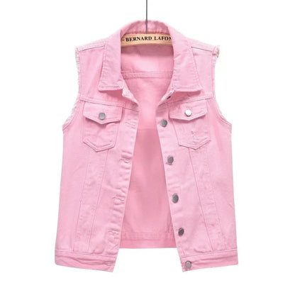 Vintage Sleeveless Denim Vest Women 2025