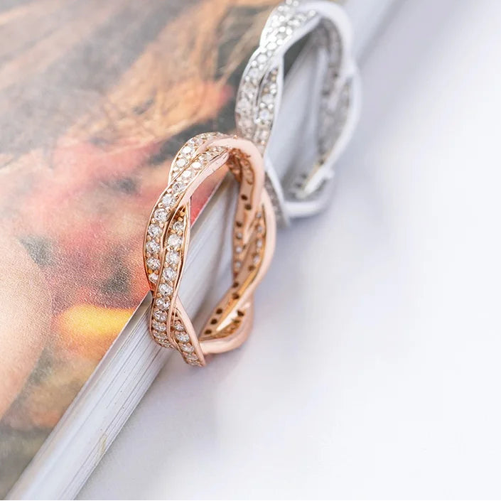 Sparkling Cubic Zirconia 925 Silver Statement Ring for Women