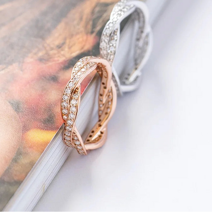 Sparkling Cubic Zirconia 925 Silver Statement Ring for Women