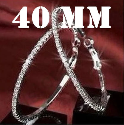 925 Sterling Silver Austrian Crystal Hoop Earrings for Women