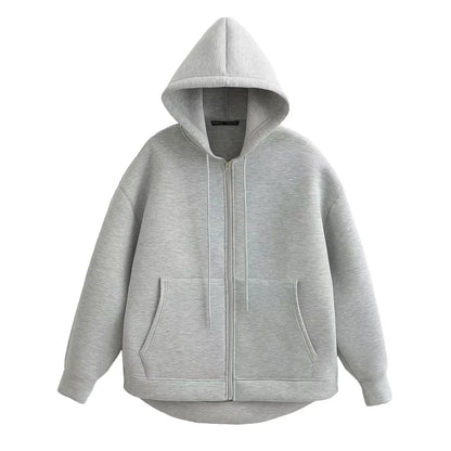 Women’s Gray Hooded Zip Jacket 2025