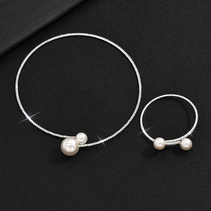 Pearl Rhinestone Bridal Jewelry Set