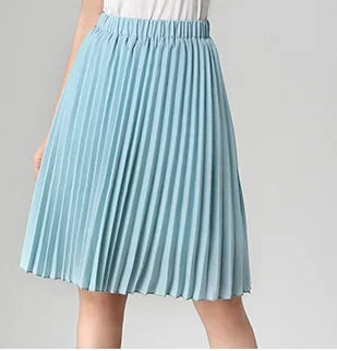 Women's Vintage Chiffon Pleated High Waist Skirt
