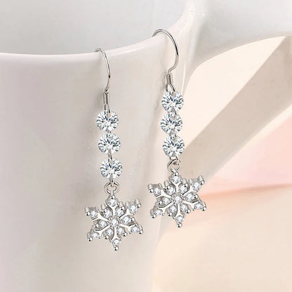 "925 Sterling Silver Crystal Hoop Earrings"