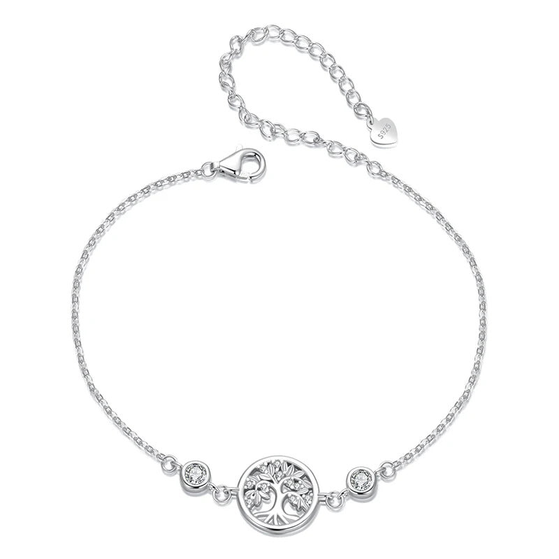 JEW002BR    Authentic 925 Sterling Silver Tree of Life Bracelet for Women Delicate Jewelry Family Tree - Klixstore