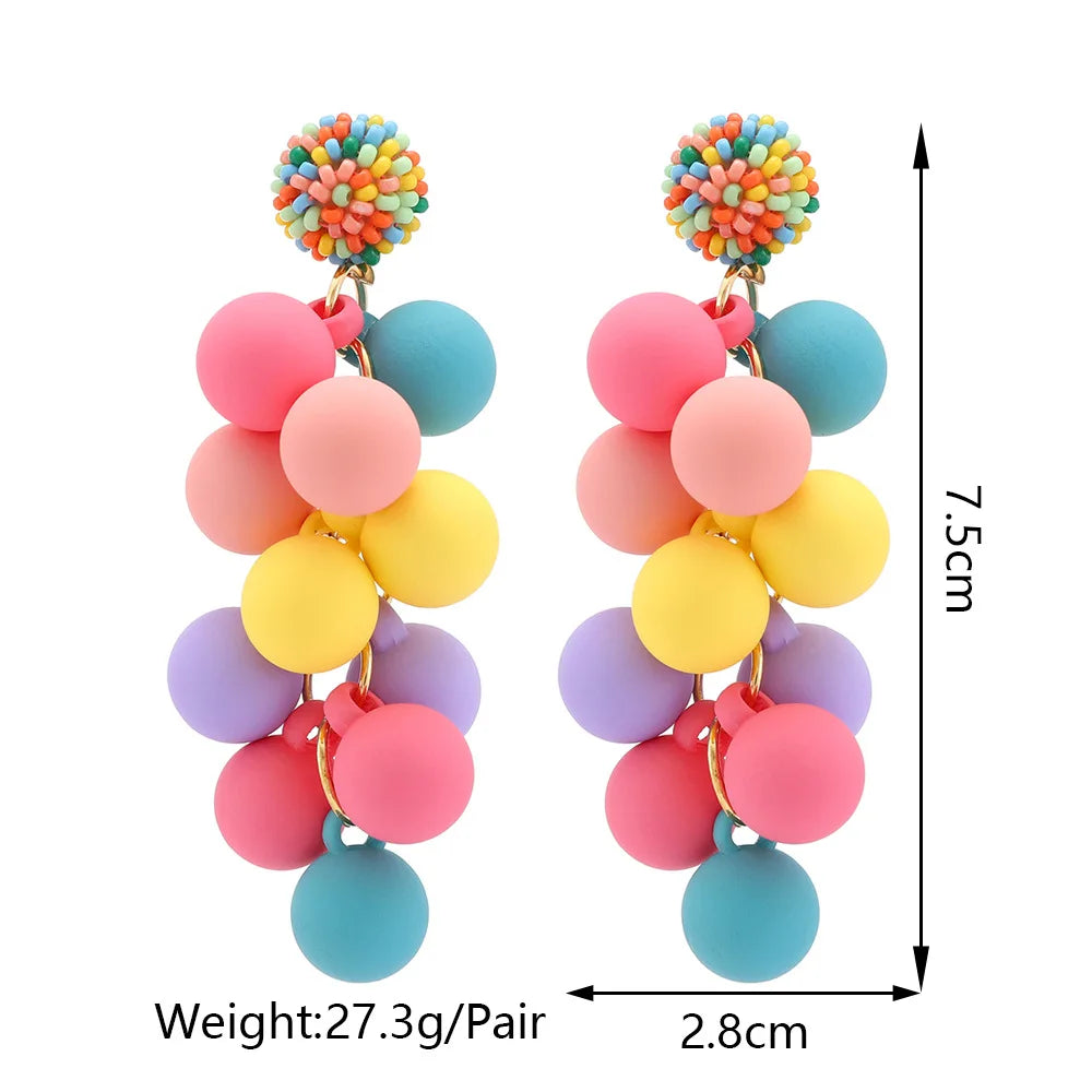 Colored Acrylic Ball Pendant Earrings