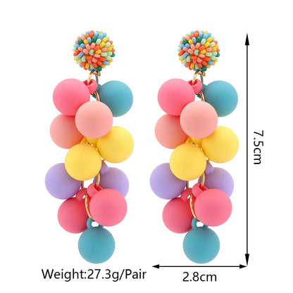 Colored Acrylic Ball Pendant Earrings