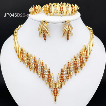 Fashion Queen  Gold Color 4 Pieces Jewelry Set